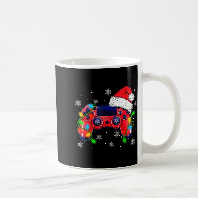 Caneca De Café Video Game Controller Christmas Santa Hat Gamer Bo (Direita)