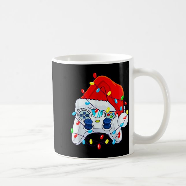 Caneca De Café Video Game Controller Christmas Santa Hat Gamer Bo (Direita)