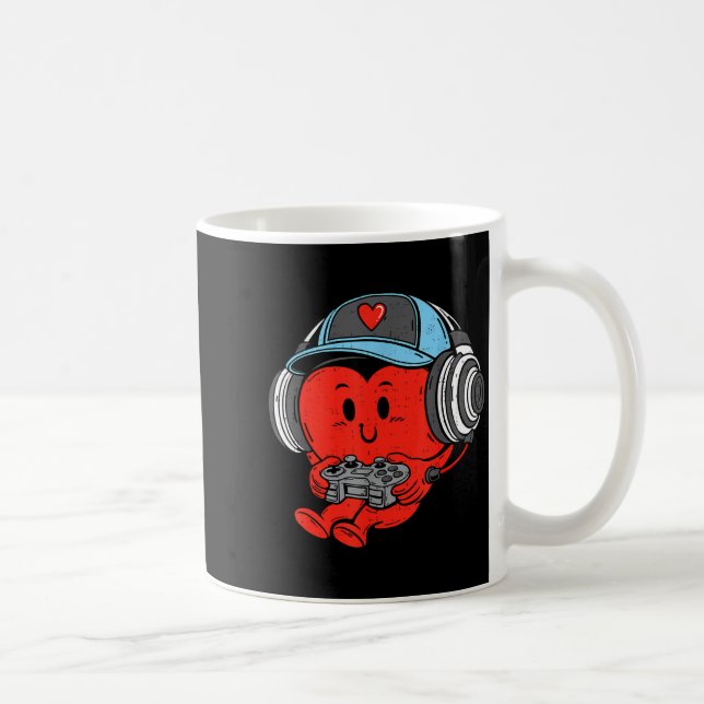 Caneca De Café Video Game Gamer Heart Valentines Day Gaming Boys  (Direita)