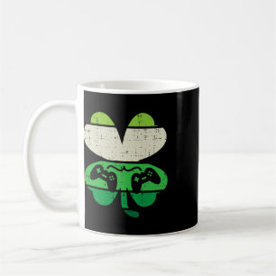 Caneca De Café Video Game Shamrock Retro Dia de São Patrício Meni