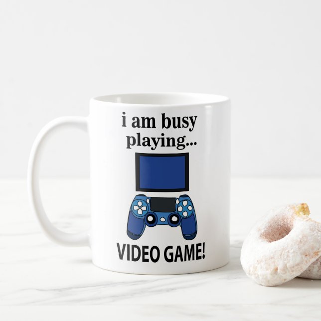 Caneca De Café Vídeo Jogo Estou Ocupado Jogando Vídeo Jogo (Com Donut)