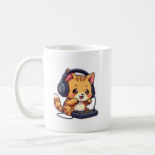 Caneca De Café Videos games de Gama de Gato Kawaii Cute (Esquerda)