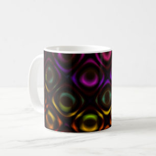 Caneca De Café Vidro Arte Fractal Arco-Íris