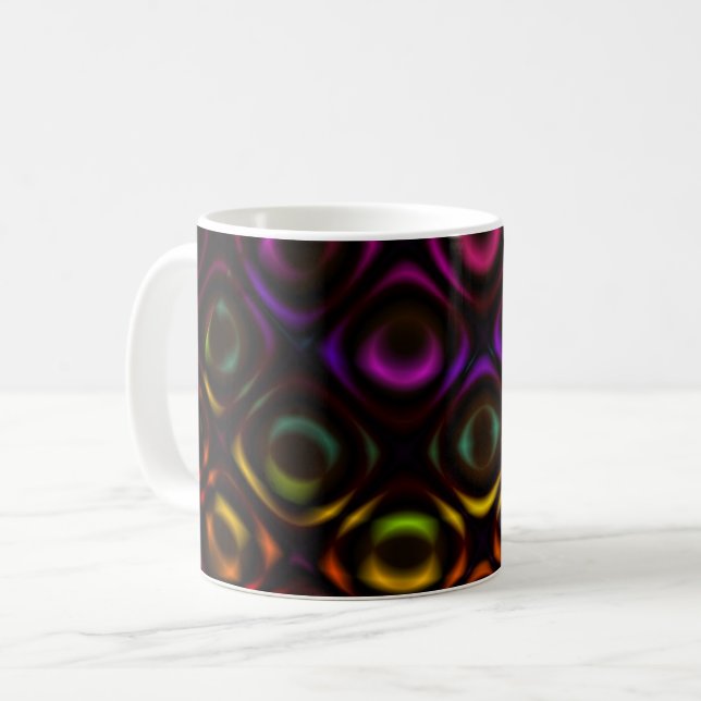 Caneca De Café Vidro | Arte Fractal Arco-Íris (Frente Esquerda)