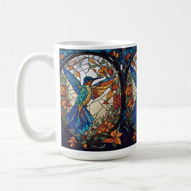 Caneca De Café Vidro Colorido, Hummingbird Artístico (Esquerda)
