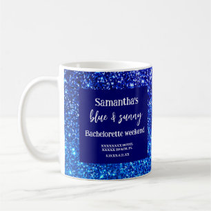 Caneca De Café Vidro de Festa de solteira brilhante azul