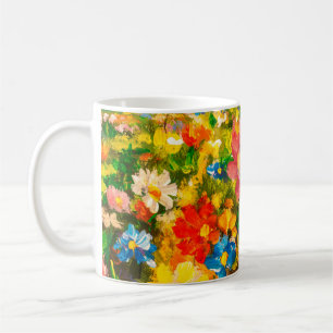 Caneca De Café Vidro de pintura de grandes flores silvestres colo