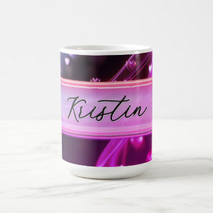 Caneca De Café Vidro Girl Power Nome Personalizado Café Persona