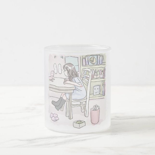 CANECA DE CAFÉ VIDRO JATEADO さいくさじ　机に向かう (Centro)