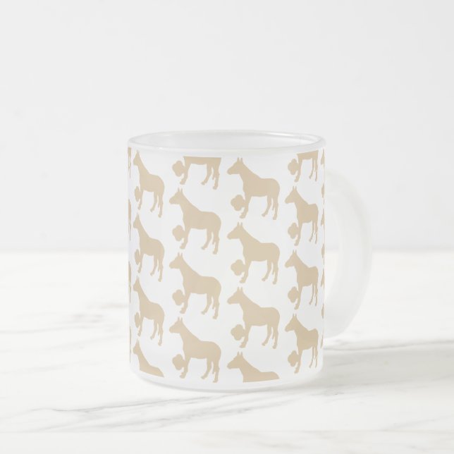 CANECA DE CAFÉ VIDRO JATEADO ケイメイ牧場　グラマーちゃん シルエット (Frente Esquerda)