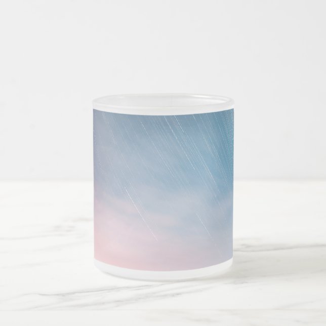 CANECA DE CAFÉ VIDRO JATEADO 明け方の空と流星　フロストマグカップ (Centro)