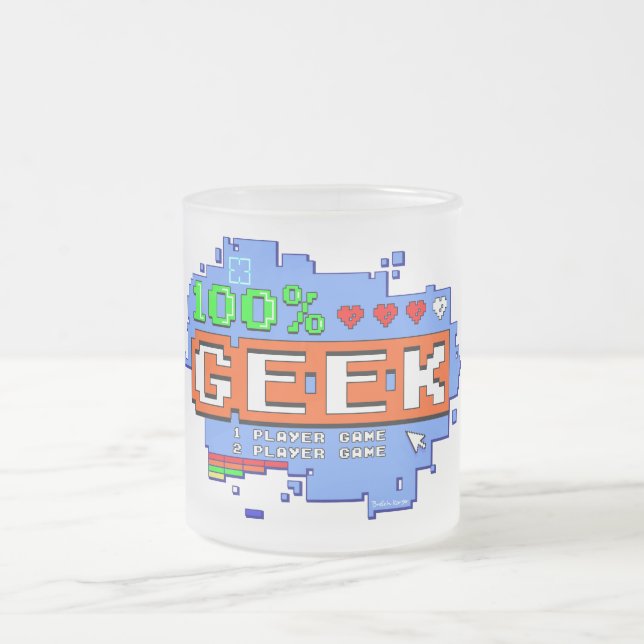 Caneca De Café Vidro Jateado 100% Geek (Centro)