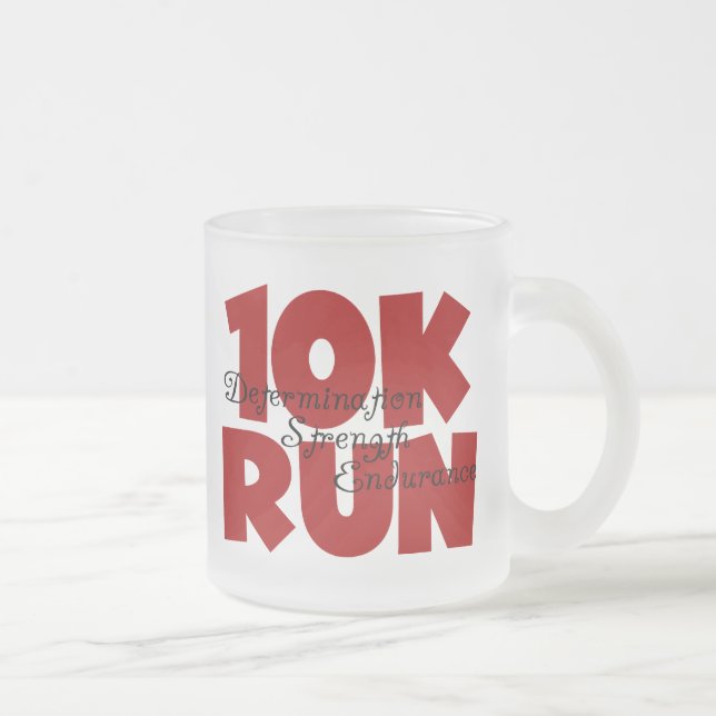 Caneca De Café Vidro Jateado 10K Executar Vermelho (Direita)
