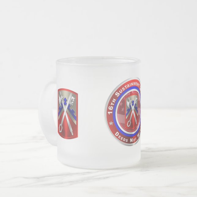Caneca De Café Vidro Jateado 16.ª Brigada de Sustentação (Frente Esquerda)