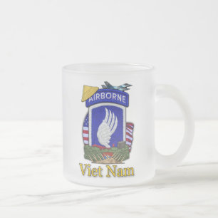 Caneca De Café Vidro Jateado 173ª brigada veteranos vietnam frosty Mug