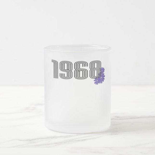 Caneca De Café Vidro Jateado 1968 Hippie Peace Sign Flower Power Purple (Centro)