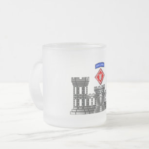 Caneca De Café Vidro Jateado 20ª Brigada de Engenheiros-Aerotransportada Chrome