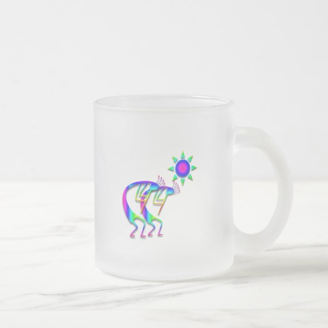Caneca De Café Vidro Jateado 2 Kokopelli #62 (Direita)