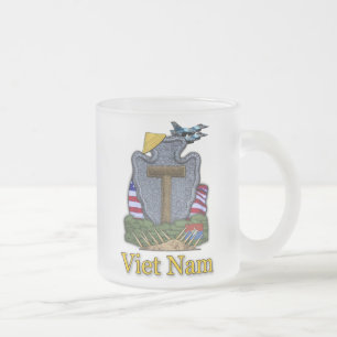 Caneca De Café Vidro Jateado 36ª divisão de infantaria veteranos vietnam frosty