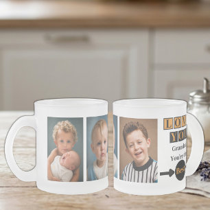 Caneca De Café Vidro Jateado 3 foto amo você vovô laranja