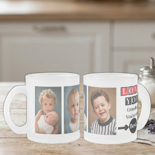 Caneca De Café Vidro Jateado 3 foto amo você vovô vermelho
