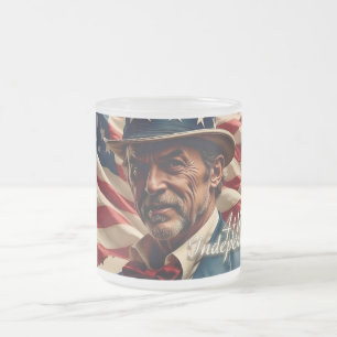 Caneca De Café Vidro Jateado 4 de Julho – Espírito de Independência
