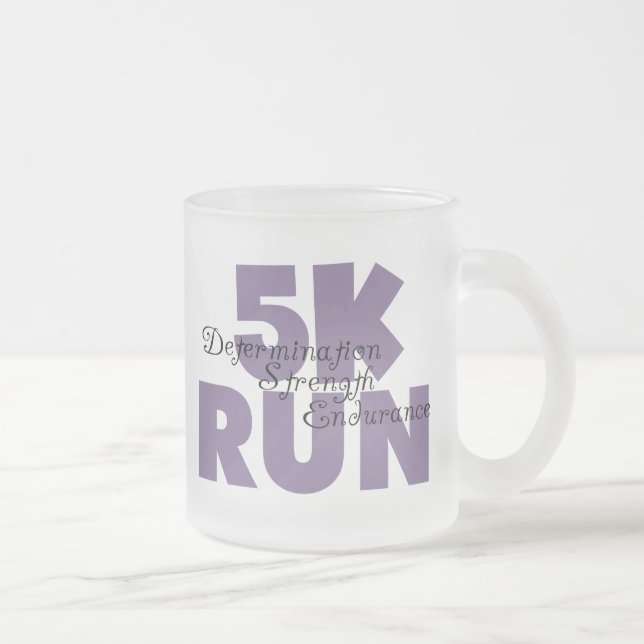 Caneca De Café Vidro Jateado 5K Executar Roxo (Direita)