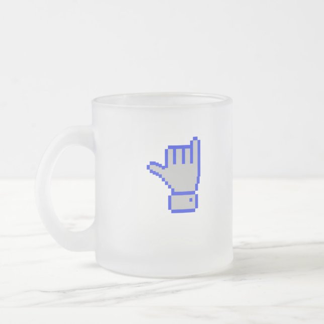 Caneca De Café Vidro Jateado 8 bits cara (Esquerda)