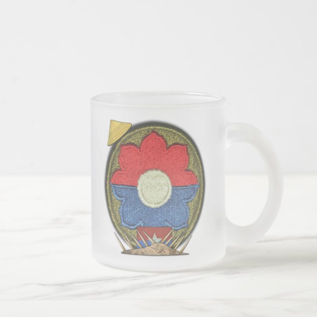 Caneca De Café Vidro Jateado 9ª Divisão de Infantaria Companhia Charlie Guerra  (Direita)