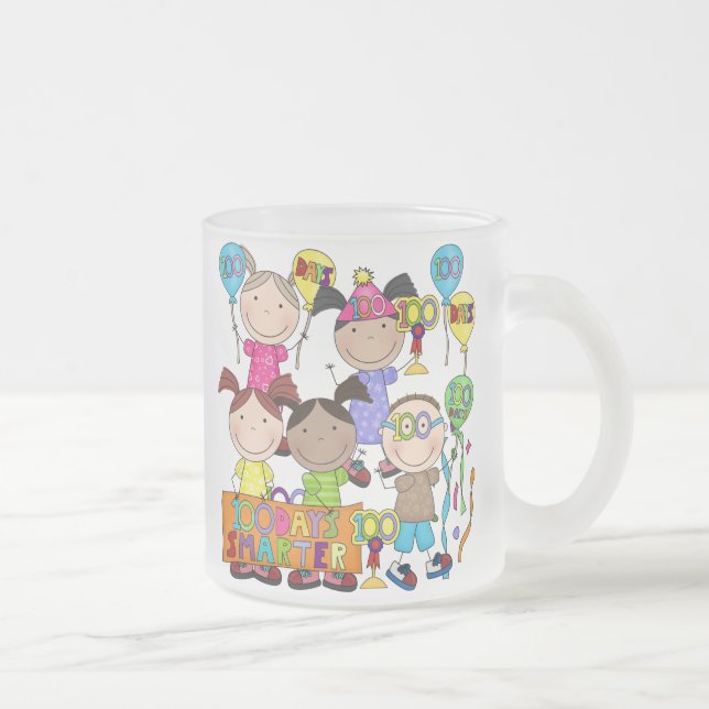 Caneca De Café Vidro Jateado A figura da vara caçoa 100 dias mais esperto (Direita)