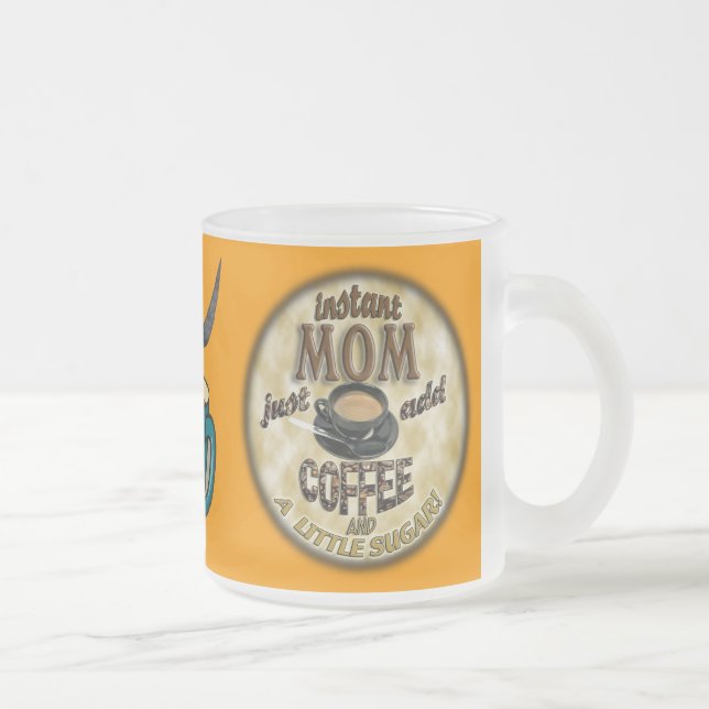 Caneca De Café Vidro Jateado A MAMÃ IMEDIATA apenas adiciona o CAFÉ (e pouco (Direita)