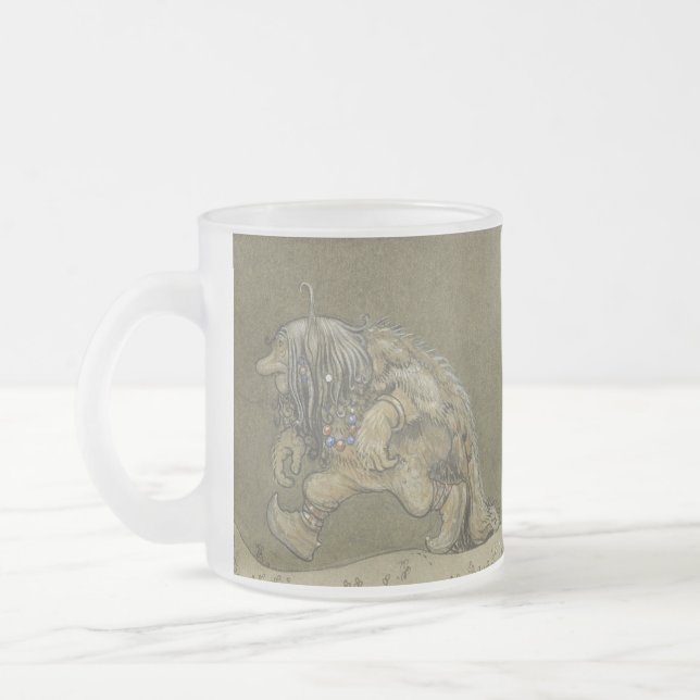 Caneca De Café Vidro Jateado A Princesa e os Troll - John Bauer (Esquerda)