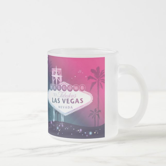 Caneca De Café Vidro Jateado A Quente Rosa Las Vegas Casamento (Direita)
