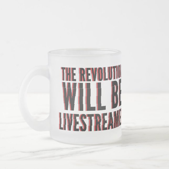 Caneca De Café Vidro Jateado A Revolução Será Transmitida Ao Vivo (Esquerda)