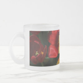 Caneca De Café Vidro Jateado A Rosa Interior
