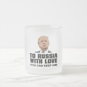 Caneca De Café Vidro Jateado À Rússia com amor