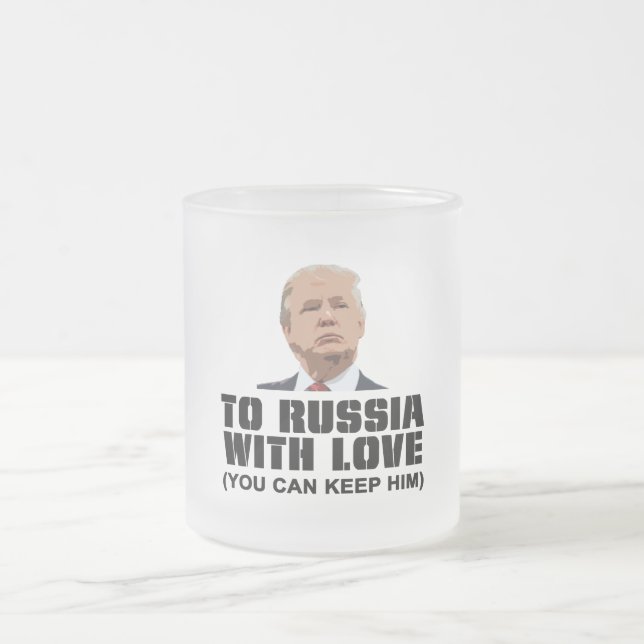 Caneca De Café Vidro Jateado À Rússia com amor (Centro)