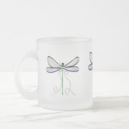 CANECA DE CAFÉ VIDRO JATEADO A SIMPLE DRAGONFLY FROSTED MUG