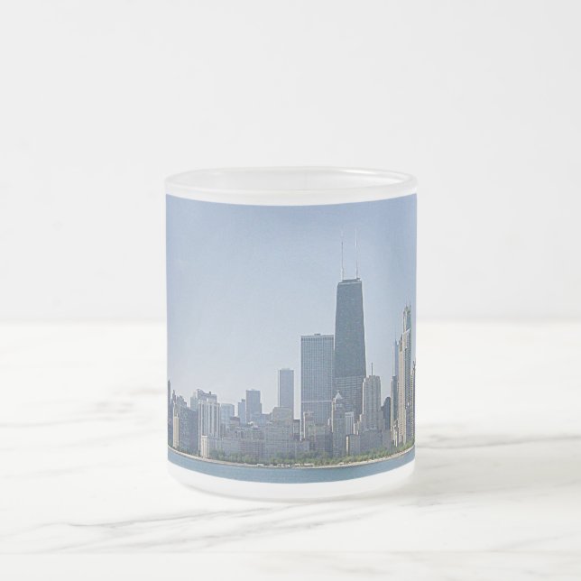 Caneca De Café Vidro Jateado A Skyline de Chicago (Centro)