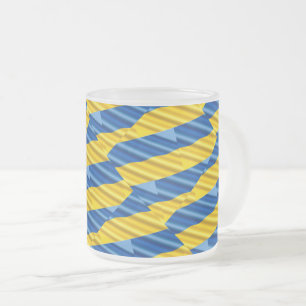 Caneca De Café Vidro Jateado A Ucrânia Azul e Amarela inspirou a paz contra a g
