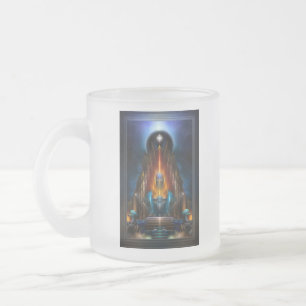 Caneca De Café Vidro Jateado A Visão Ouro Da Arte Fractal Arsencia