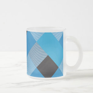 Caneca De Café Vidro Jateado Abstração Geométrica Quadrada 3