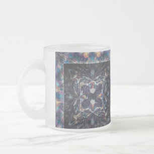 Caneca De Café Vidro Jateado Abstrato Kaleidoscope Fosco