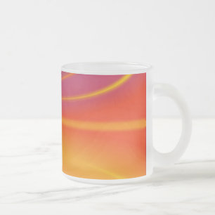 Caneca De Café Vidro Jateado Abstrato Orange Swirl Fosco Glass Mug