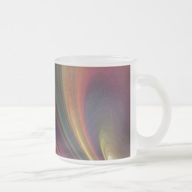 Caneca De Café Vidro Jateado Abstrato Rainbow Fosco (Direita)