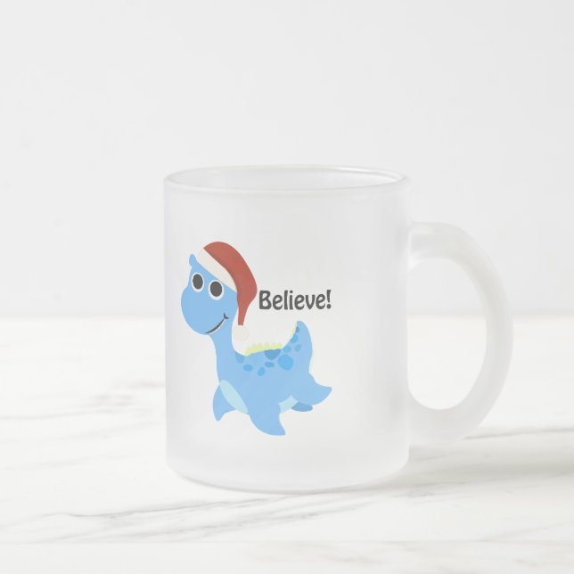 Caneca De Café Vidro Jateado Acredite! Papais noeis Nessie (Direita)