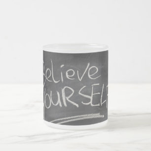 Caneca De Café Vidro Jateado Acredite-se