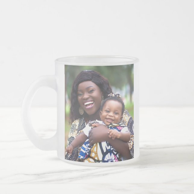 Caneca De Café Vidro Jateado Adicionar Foto de Bebê Personalizar (Esquerda)