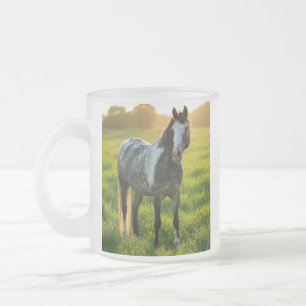 Caneca De Café Vidro Jateado Adicionar Foto de Cavalo Personalizar