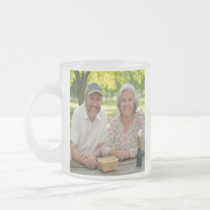Caneca De Café Vidro Jateado Adicionar Personalização de Foto Aposentada